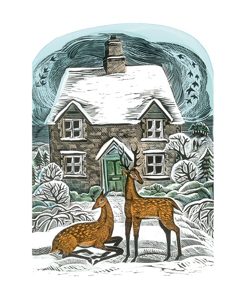 'Christmas Cottage' by Angela Harding (A888w)
