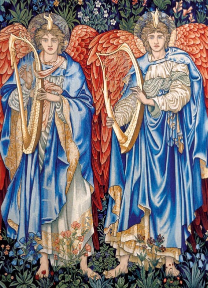 'Angeli Laudantes Tapestry' by Edward Burne-Jones for Moris & Co (8 pack) (xmg74) g3 (message inside) Was 6.50, now 3.90