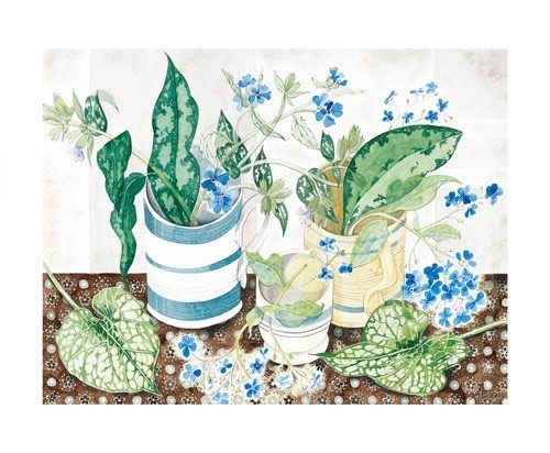'Striped Cups and Spring Flowers' by Angie Lewin (A671) 