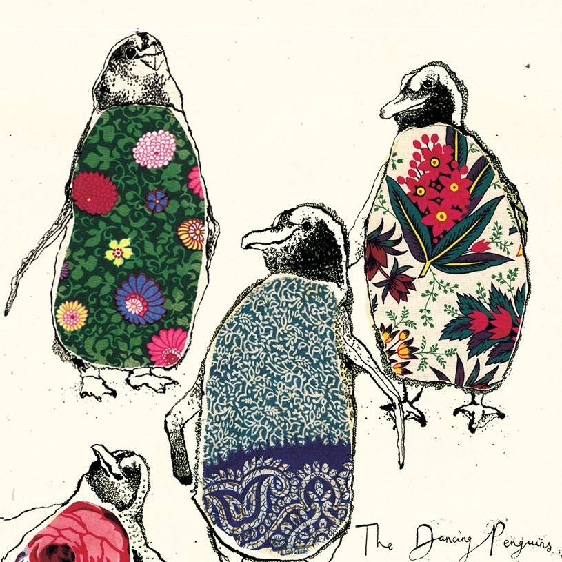 'Dancing Penguins' by Anna Wright (K003) d
