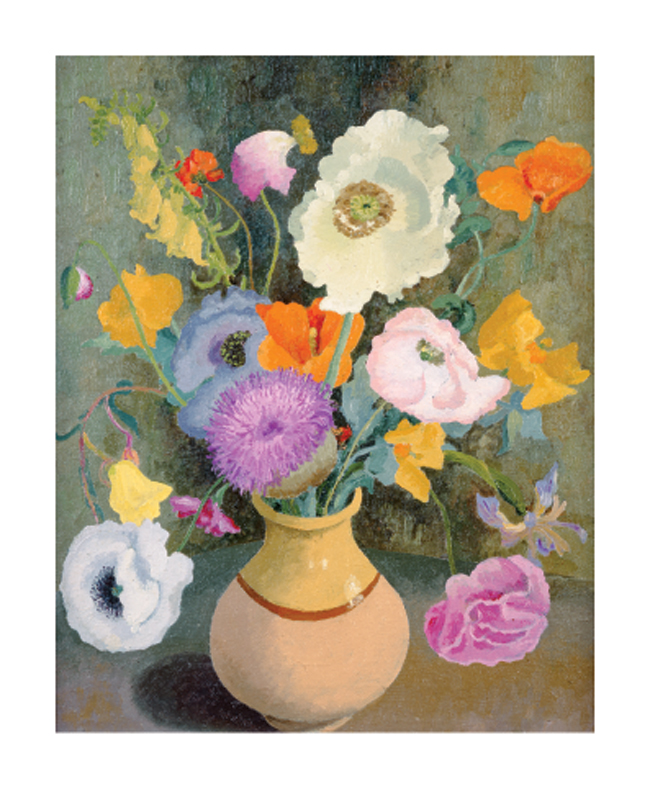 'Poppies and Sweet Peas' by Cedric Morris (1889 - 1982) (A833) *