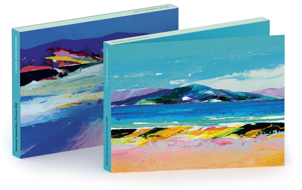 'Notecard Wallet' 3 x 2 by Donald Hamilton Fraser RA ('Western Crete', 2008 / 'Beachscape Sutherland', 2003)