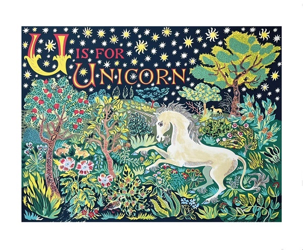 'U is for Unicorn' by Emily Sutton (A975) *