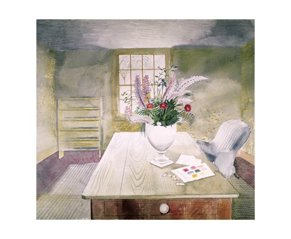 'Garden Flowers on a Cottage Table' by Eric Ravilious (A131) *