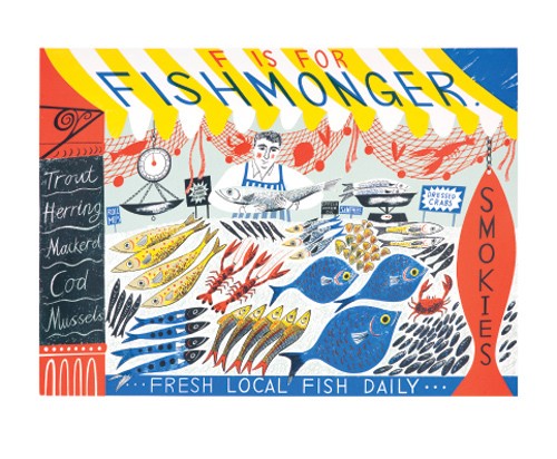 'F is for Fishmonger' by Emily Sutton (A215) d Was 2.50, now 1.75