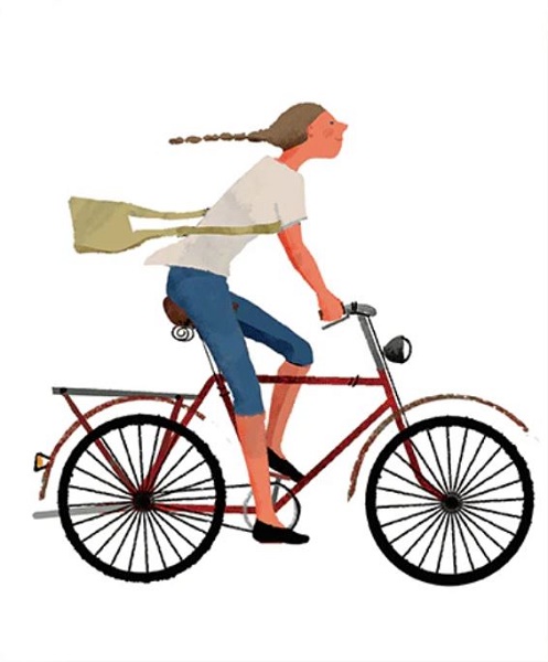 'Girl on Bike' by Kyoko Nemoto (T078) NEW 