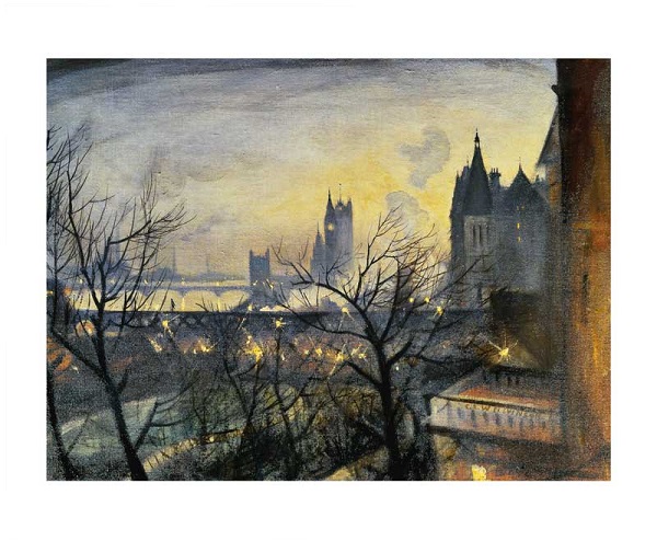 'London Twilight from the Adelphi' by Christopher Richard Wynne Nevinson 1889 - 1946 (A041) 