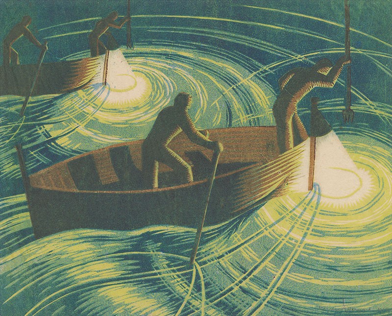 'Night Fishing' by Margaret Barnard (Print)