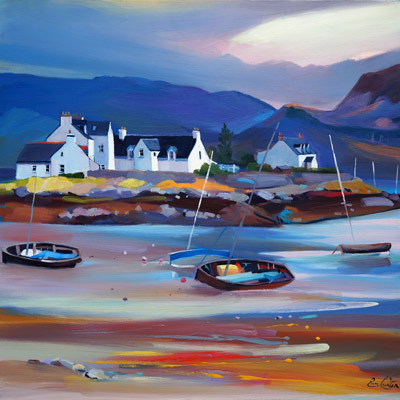 'Beached Boats, Plockton' by Pam Carter (H163) 