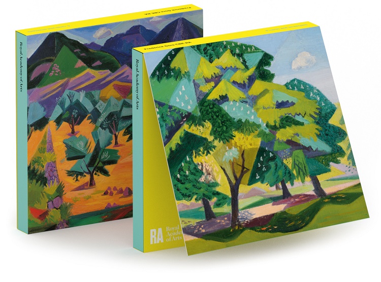 'Notecard Wallet' 3 x 2 designs ('The Board Walk, Regent's Park' 1949 / 'Olive Trees, Les Baux de Provence') by Frederick Gore CBE RA