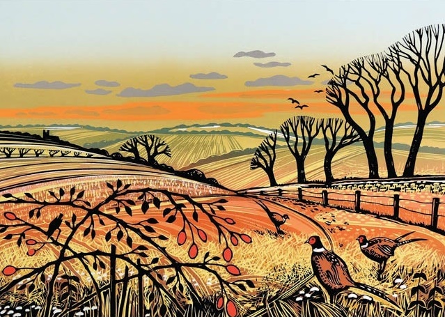 'Sunset Pheasants' by Rob Barnes (R306) 