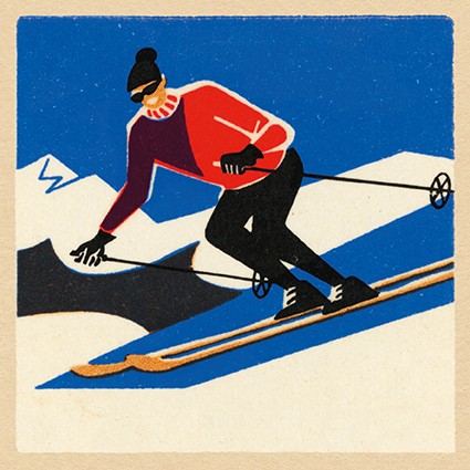 'Hitting the Slopes' Vintage Matchbox (CHRISTMAS) (xaps17) d Was 2.95, now 1.45