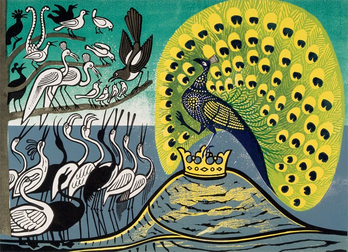 'Peacock and Magpie' by Edward Bawden (Print)