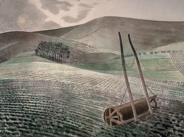 'Downs in Winter' by Eric Ravilious (W165) 