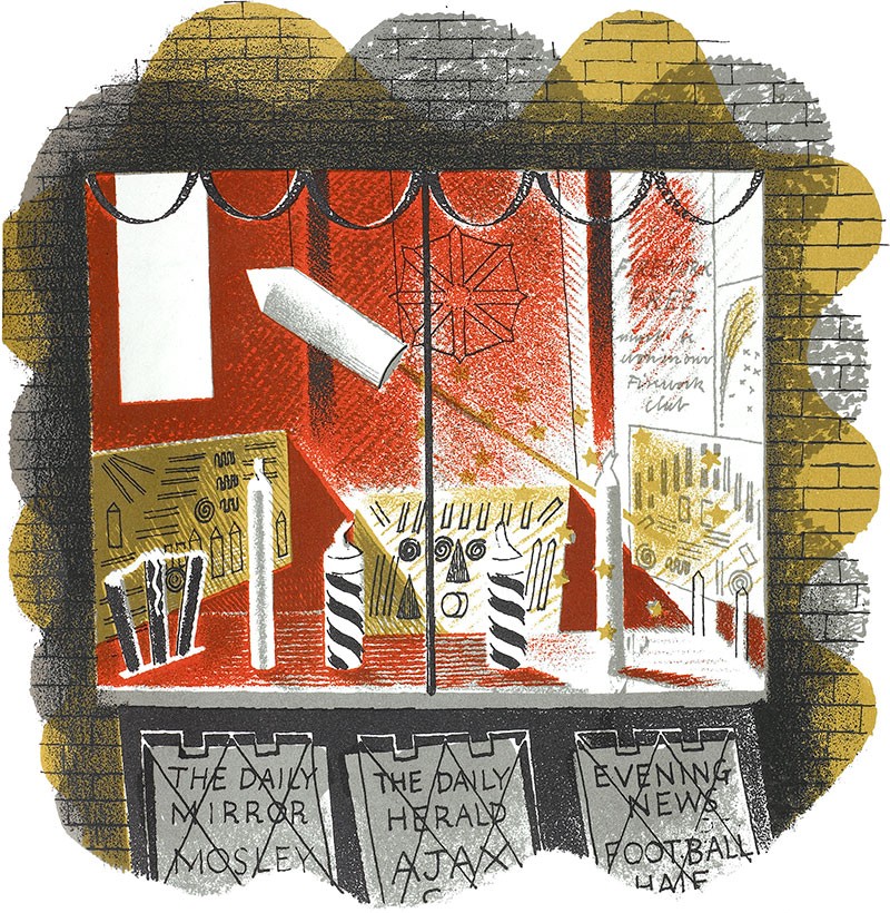 'Fireworks' by Eric Ravilious (Mounted Print)