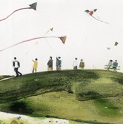 'Kite Flyers' by John Knapp-Fisher (L086) d