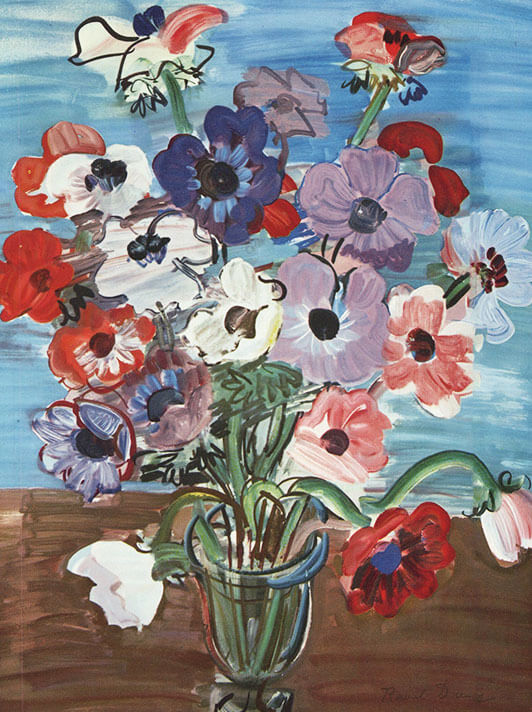 'Bouquet of Anemones' 1937 by Raoul Dufy (1877  -1953) (W112) 