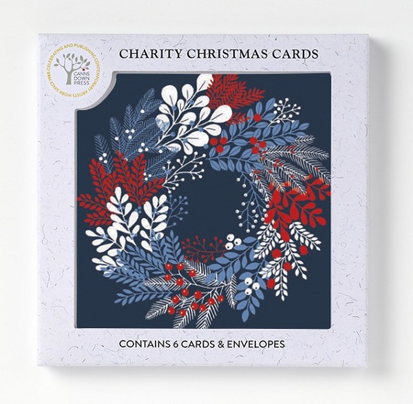 'Christmas Wreath' by Sophie Elm (6 card pack) (xcdp105) Christmas Was 6.50, now 3.95