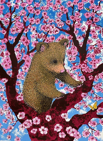 'Cherry Blossom Bear' by Tim Southall (B631) NEW