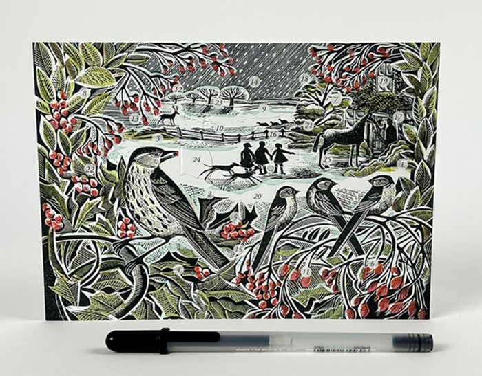 'Holly Hedge' Advent card by Angela Harding (AP064)