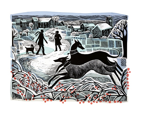 'Whippets in Winter' by Angela Harding (A191w)