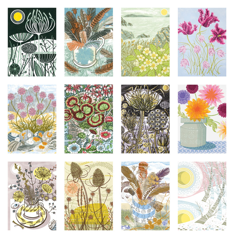 Angie Lewin mini botanical Wall Calendar 2025  Click image for calendar details 