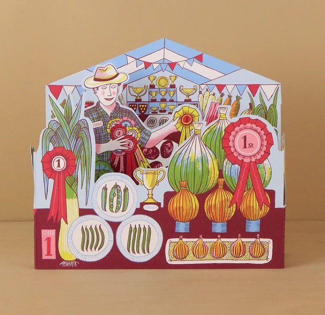 Vegetable Show die-cut box card by Alice Pattullo (AP076) NEW 