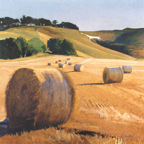 'Harvest, Cherhill White Horse' by Bob Rudd (Q284)