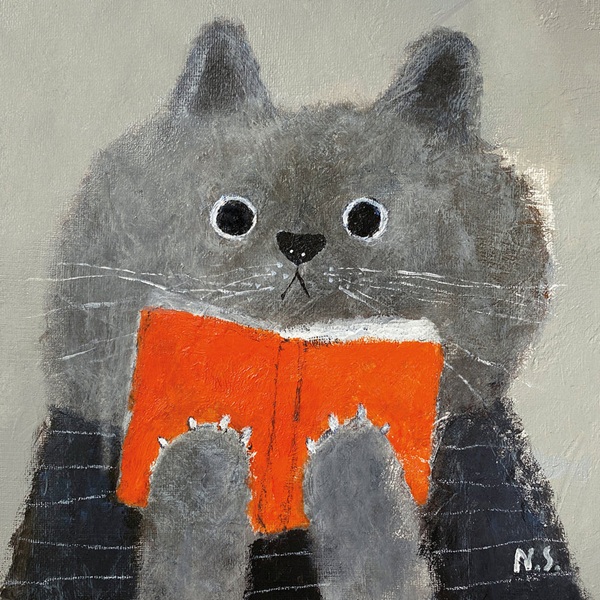 'Cat and the Book' by Natalia Shaloshvili (C659) NEW 