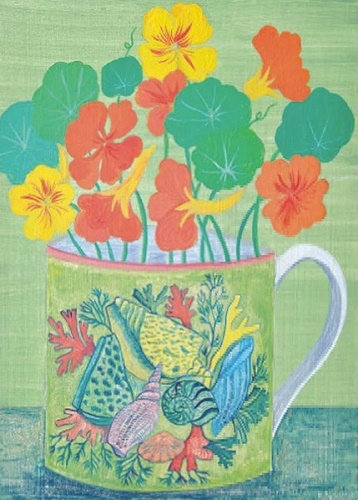 'Nasturtium Shell Mug' by Debbie George (B642) 