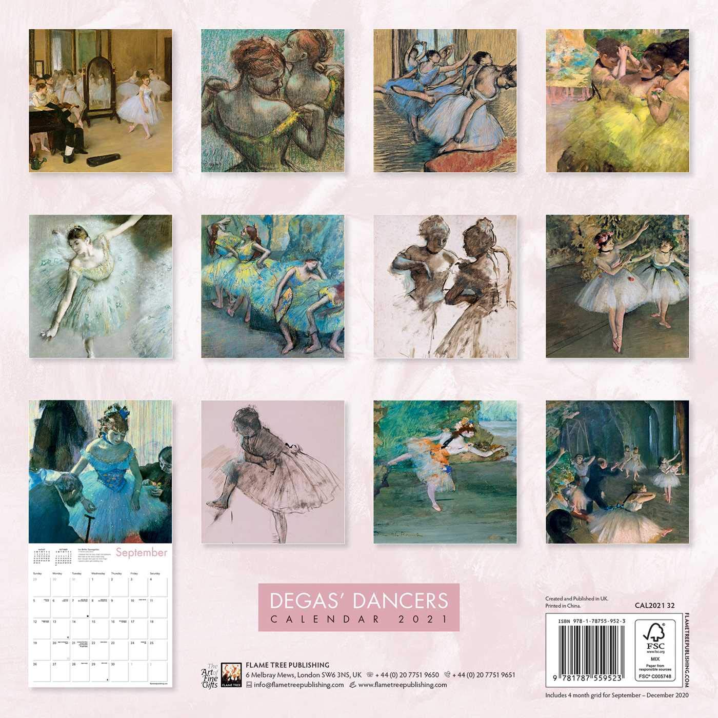 Degas Dancers Wall Calendar 2021 