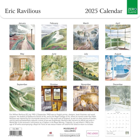 Eric Ravilious 2025 Calendar, Museum and Galleries (CAL07) Click image for calendar details