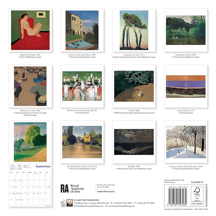 Felix Vallotton Wall Calendar 2020