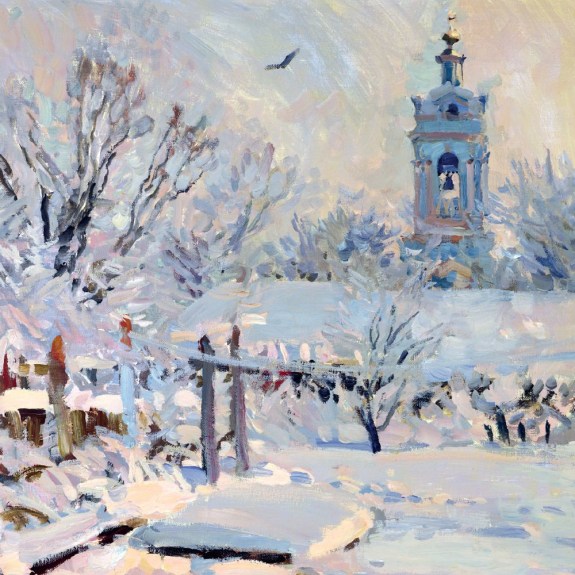 'First Snow' by Mikhail Abakumov (5 pack)  (VX34) g1 (larger square format) 160mm x 160mm (message inside)  NEW 