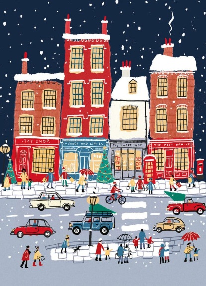 'Heading Home for Christmas'  by Ian Saxton (8 pack) (VX13) g1 175mm x 125mm (message inside) 