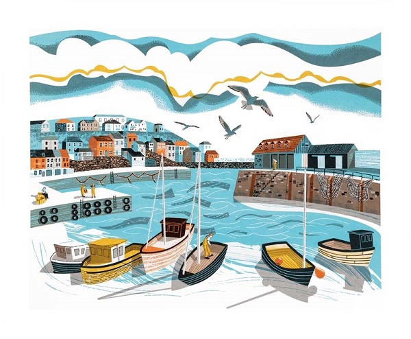 'Mevagissey Harbour' by John Bloor (A024) NEW