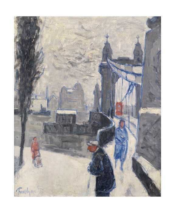 'Hammersmith Bridge, Winter' 1955 by Julian Trevelyan RA (A069w) 