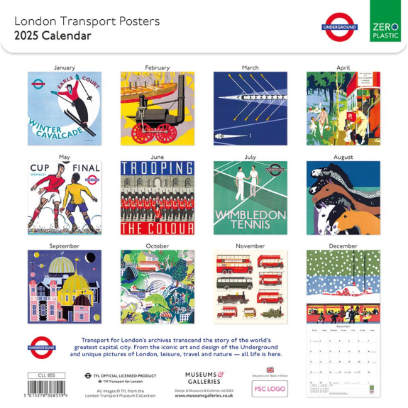 London Transport Posters 2025 Calendar (CAL09) Click image for calendar details 