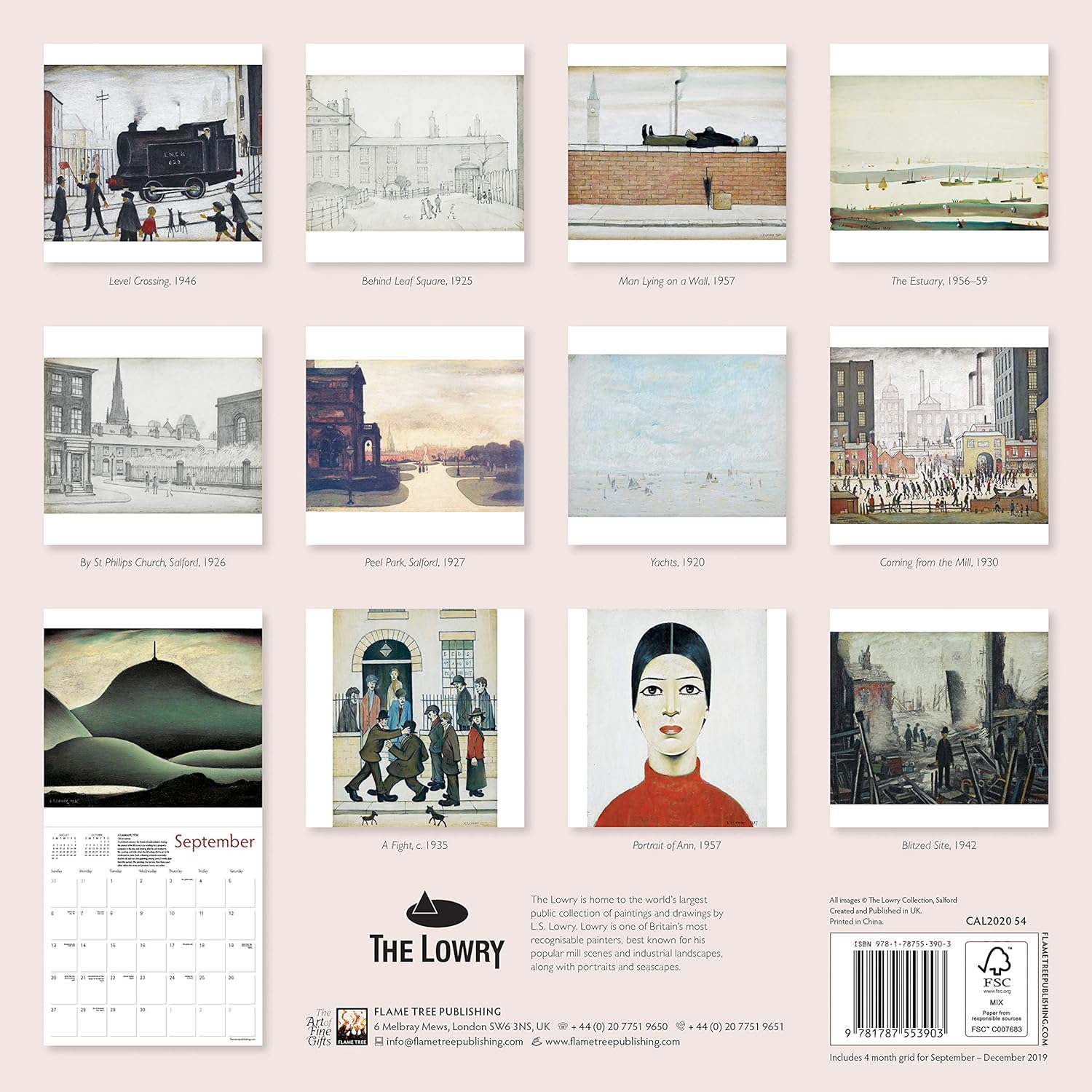 L.S. Lowry Wall Calendar 2020 