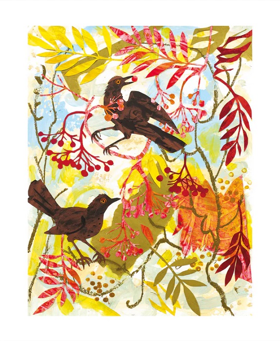 'Blackbirds and Rowan' by Mark Hearld (A089) NEW 