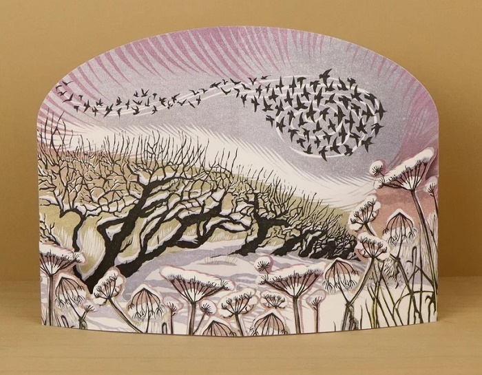 Midwinter Starlings die-cut box card by Niki Bowers (AP079) NEW 