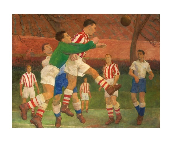 'Football Match' c1950-60 by Peter Samuelson 1912-96 (A175) 