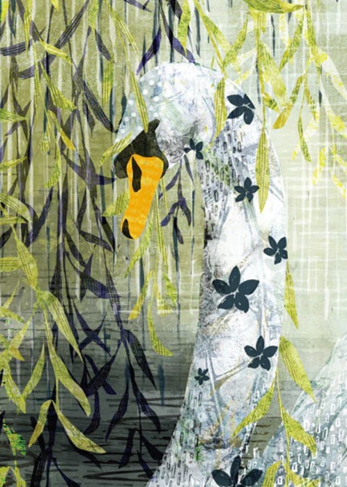 'Swan Under The Willow Tree' by Rachel Tappin (R377) 