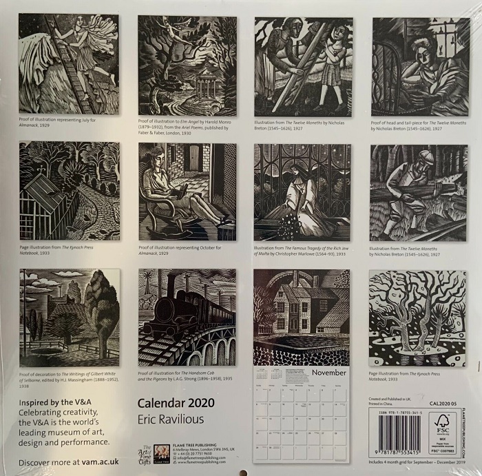 Eric Ravilious V&A Wall Calendar 2020