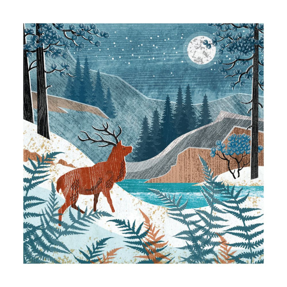 'Snow Stag' by Liane Payne (8 pack) (VX04) (message inside)  