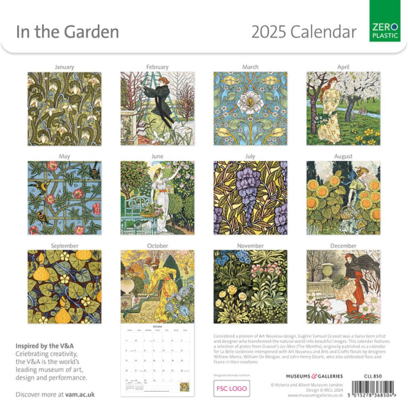 V&A In the Garden 2025 Calendar, Museum and Galleries (CAL10) Click image for calendar details 