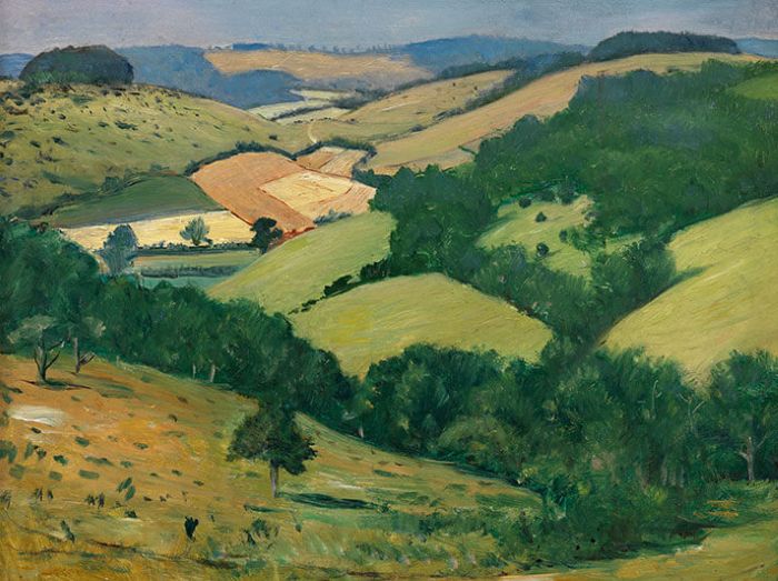 'Rolling Country' (the downs below Goodwood) by Christopher R W Nevinson 1889 - 1946 (W177) 
