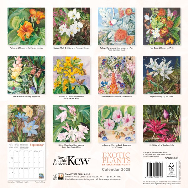 Kew Gardens Exotic Plants by Marianne North Wall Calendar 2025 (CAL04) Click image for calendar details