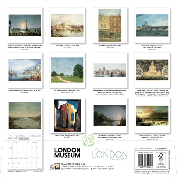 Museums of London - Paintings of London Wall Calendar 2025 (CAL14) Click image for calendar details 