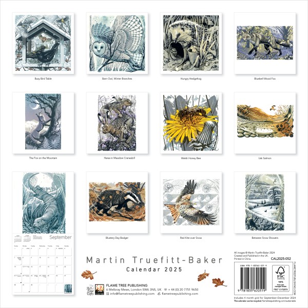 Martin Truefitt-Baker Art Wall Calendar 2025 (CAL02)  Click image for calendar details 